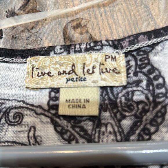 Live and Let Live Animal print Sheer Studded  Scoop Neck PM - Picture 14 of 14